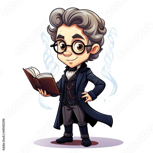 Wallpaper Mural Cute Cartoon Historian isolated on a white background Torontodigital.ca