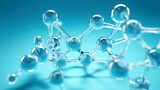 chemistry organic  molecule in blue tone