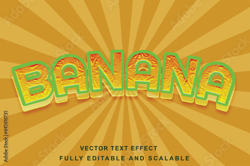 banana 3d text effefct photo