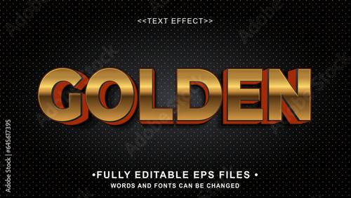editable 3d golden text effect.typhography logo