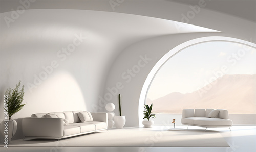 white open space interior with minimalistic design elements © Debi Kurnia Putra