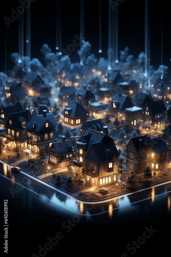 Smartphone with a city in the background. 3D illustration.