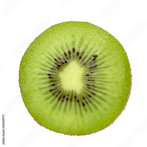 Half and Slice kiwi fruit isolated on a transparent background.