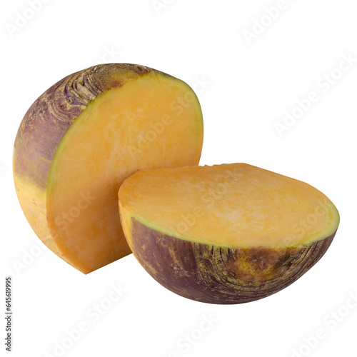 Fresh Turnip Swede isolated on a transparent background.