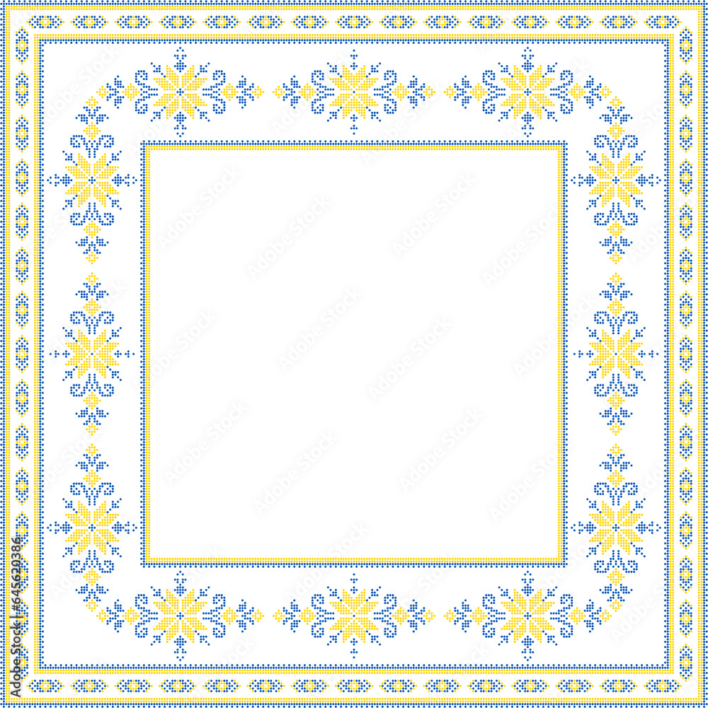 Vector illustration of Ukrainian ornament in ethnic style, identity, vyshyvanka, embroidery for print clothes, websites, banners. Background. Geometric design, border, copy space, frame Vector illustration of Ukrainian ornament in ethnic style, identity, vyshyvanka, embroidery for print clothes, websites, banners. Background. Geometric design, border, copy space, frame