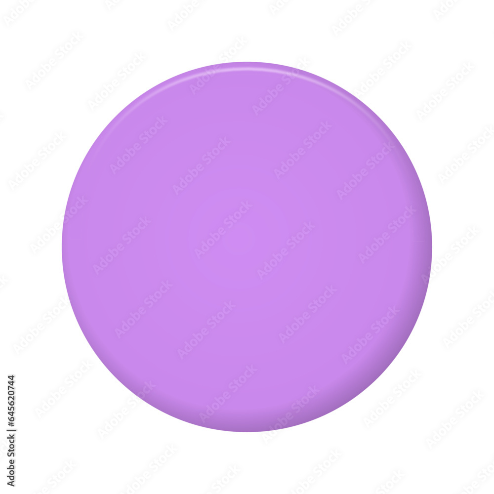 Vector 3d purple circle on white background