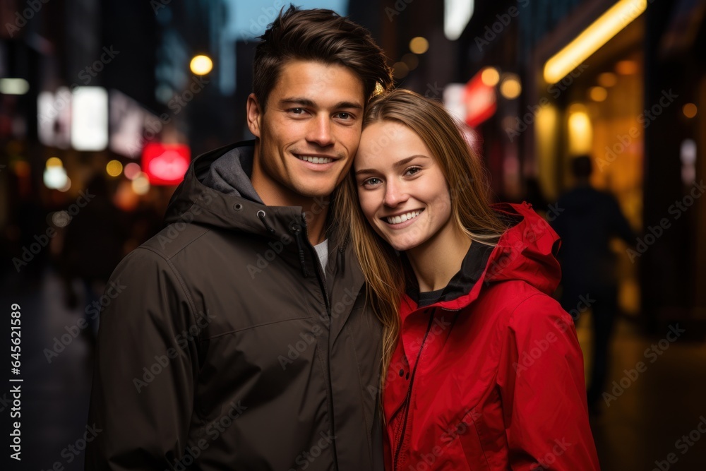 Young married couple having a photoshoot in the city Young married couple having a photoshoot in the city