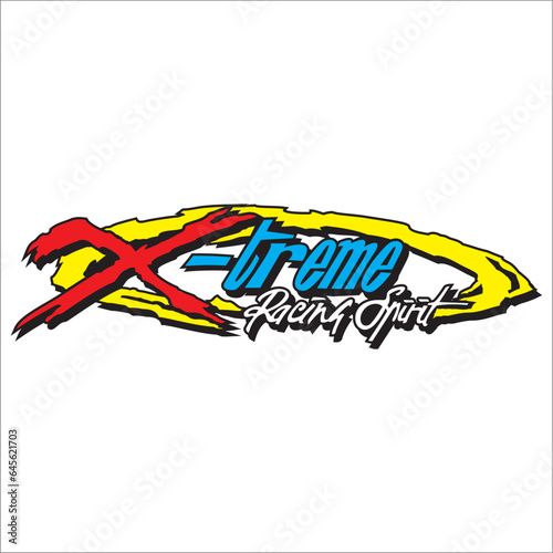 written vector (xtreme racing spirit) in graffiti style that can be used as graphic design