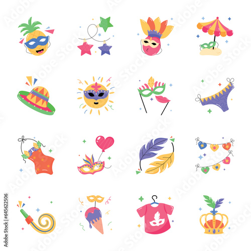 Bundle of Rio Carnival Celebrations Flat Stickers 