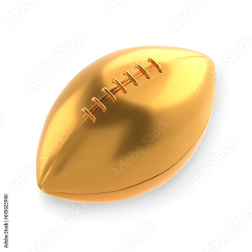 Gold american football ball isolated on white background. EPS10 vector