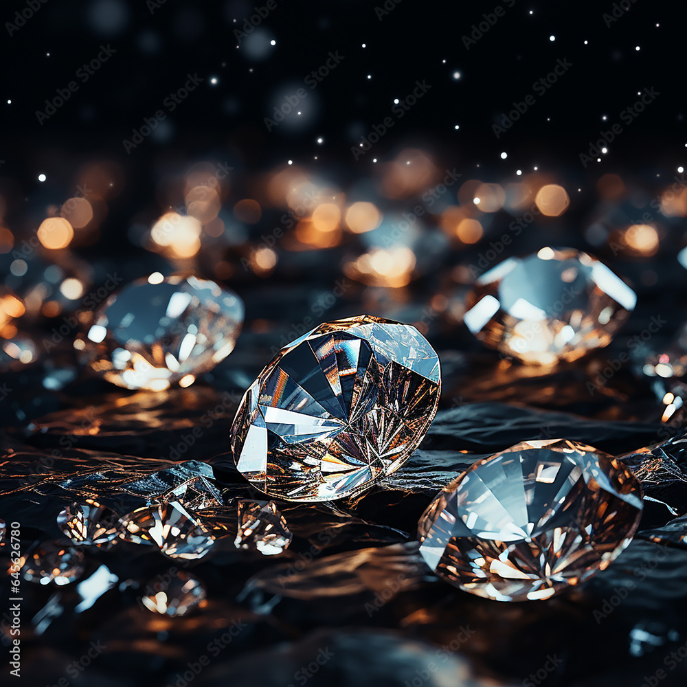 diamonds on dark background. Made with generative ai diamonds on dark background. Made with generative ai