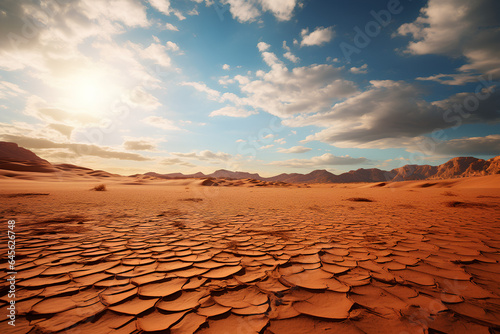 Desert, super hot, clouds, dry, drought, AI GENERATED