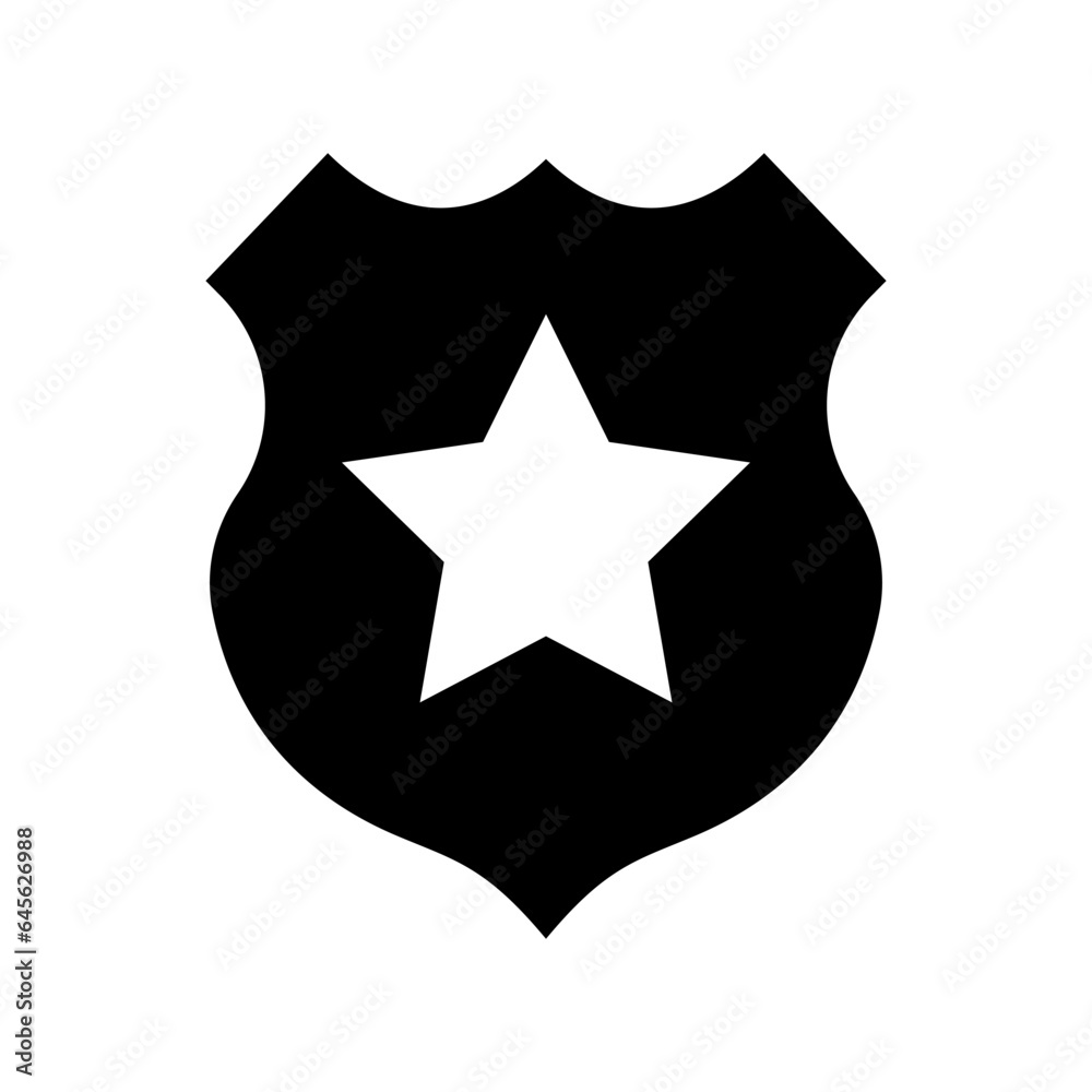 police badge solid icon illustration vector graphic police badge solid icon illustration vector graphic