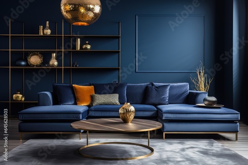 Close-up of luxurious design living room in a contemporary, modern mediteranean villa