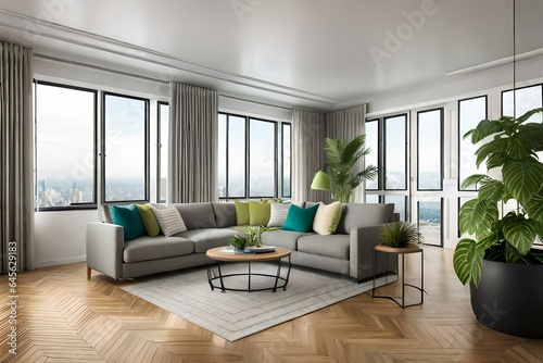 modern living room with sofa © Sébastien Jouve