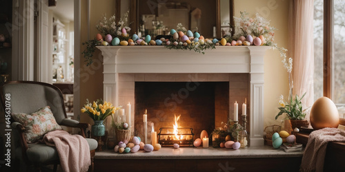 A cozy Easter fireplace 