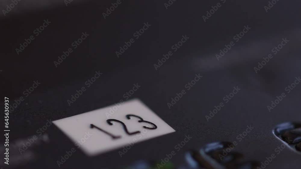A card security code, CSC; also known as CVC, CVV close up. CVC code 123 on a credit or debit card. A card security code, CSC; also known as CVC, CVV close up. CVC code 123 on a credit or debit card.