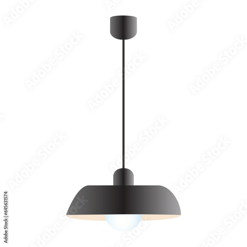Ceiling lamp isolated on white, vector illustration