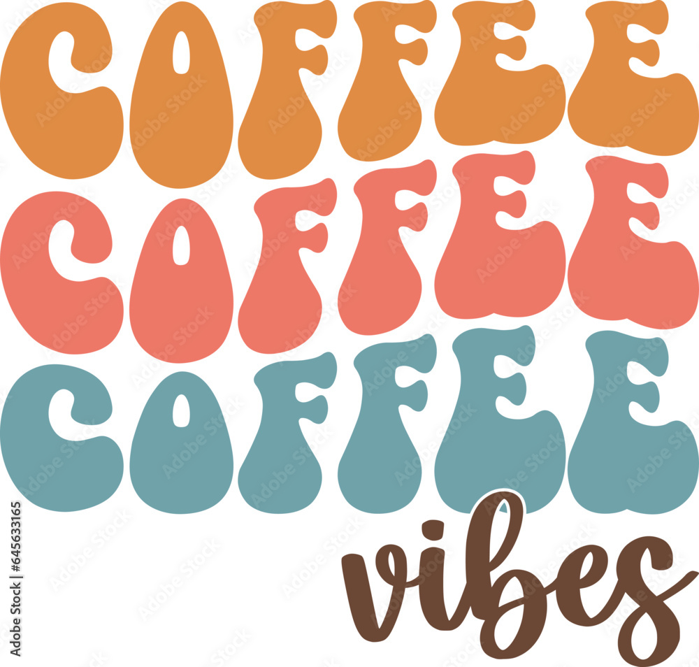 Coffee Vibes Retro T-shirt Design