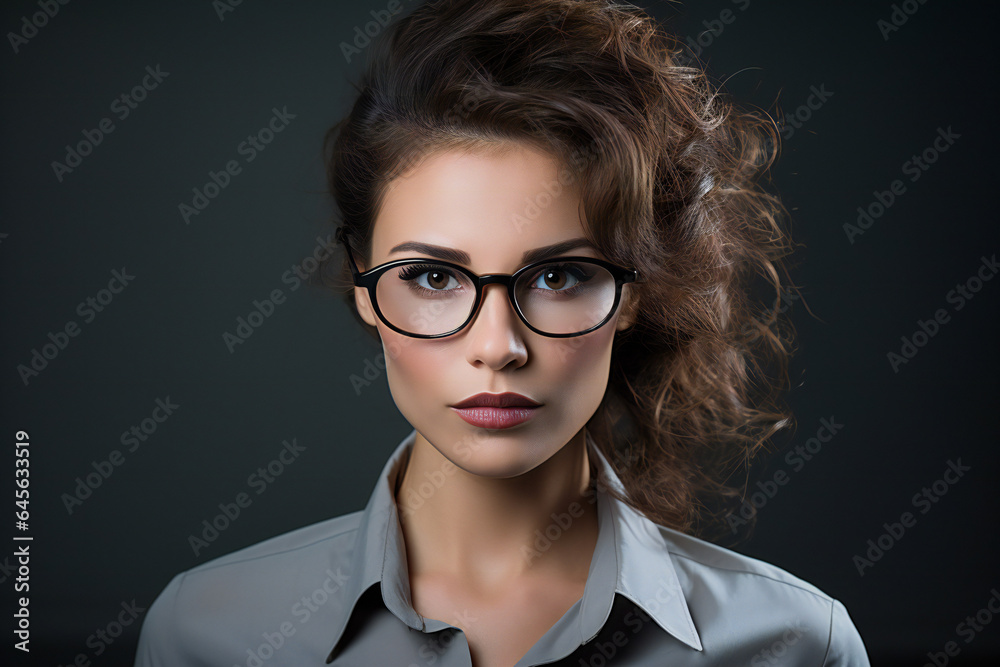 Woman wearing glasses, eyewear