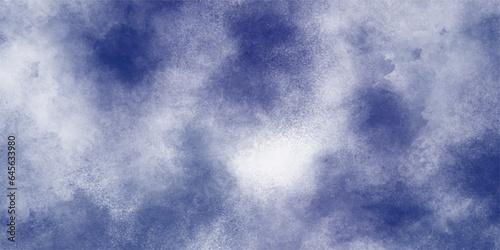 blue watercolor and paper texture. beautiful dark gradient hand drawn by brush grunge background.Abstract background with violet sky with clouds, neon dramatic background.