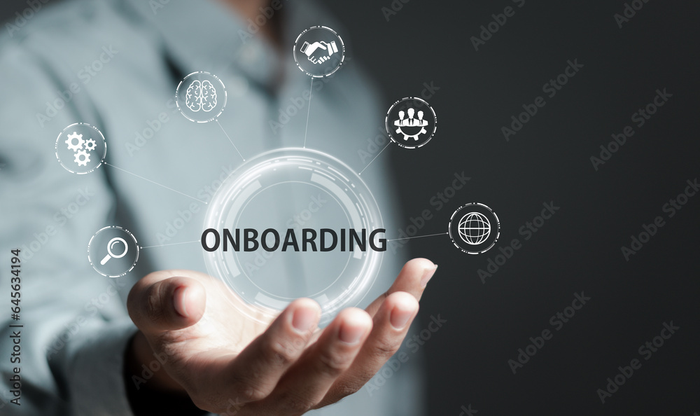 Onboarding business process concept. Businessman working structural business onboarding on virtual interface screen. Onboarding business process concept. Businessman working structural business onboarding on virtual interface screen.