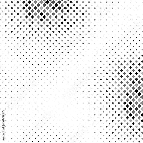 Halftone pixel pattern mosaic Black and white abstract illustration falling background