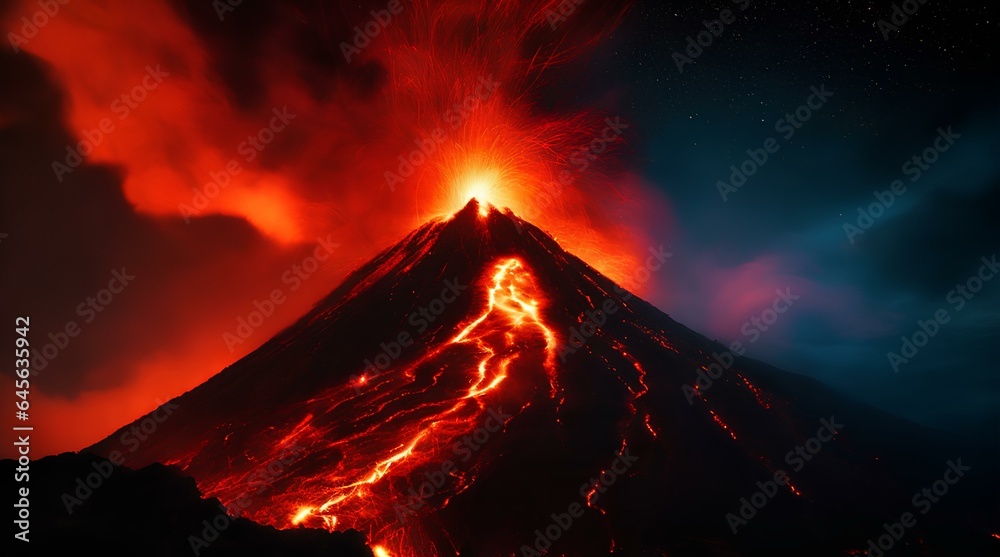 Fiery Night: Capturing Volcanic Majesty