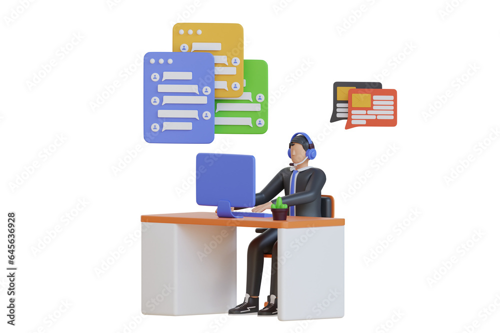 Customer Service Executive 3d Illustration Customer Service Executive 3d Illustration
