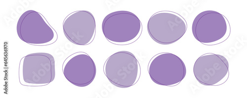 かわいい抽象的なゆるゆるフレーム  流体シェイプ　流動体　Set of cute abstract shapes.Vector loose frame.