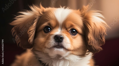 Portrait of a dog : A cute puppy with big ears and bright eyes.  © Nilusha