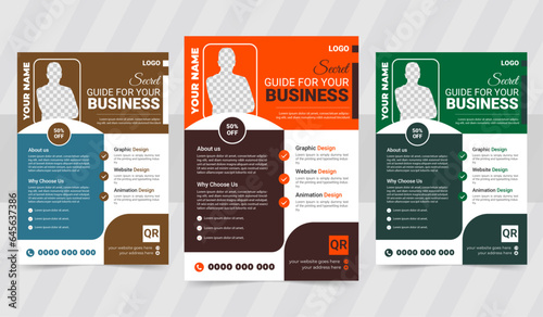 business flyer design template. modern and professional flyer design - vector illustration
