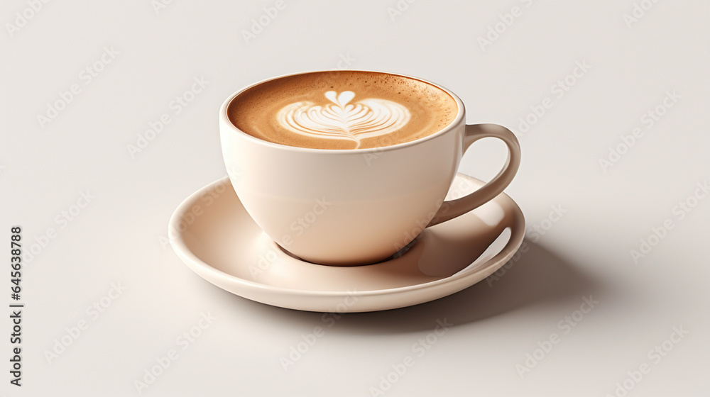 A cup with coffee on a neutral background . A cup with coffee on a neutral background .