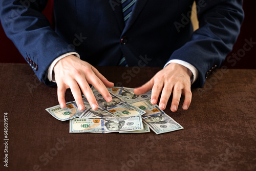 businessman holding money