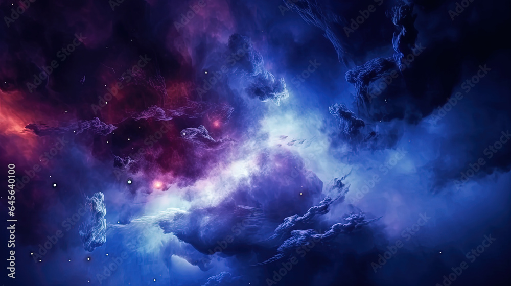 Dark Night Sky with Stars and Nebulous Clouds Dark Night Sky with Stars and Nebulous Clouds