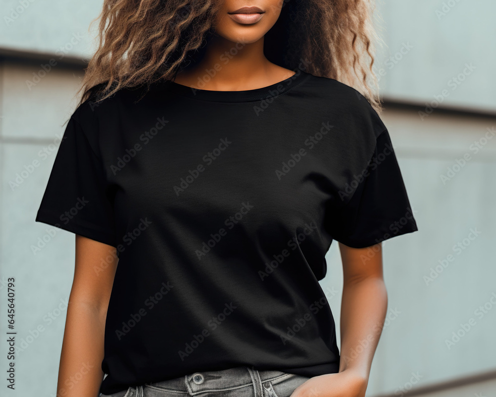 Black Shirt Mockup, Oversized Blank T-Shirt Template, Fashion, African ...