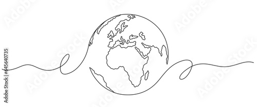 Globe line art style. Earth line art.