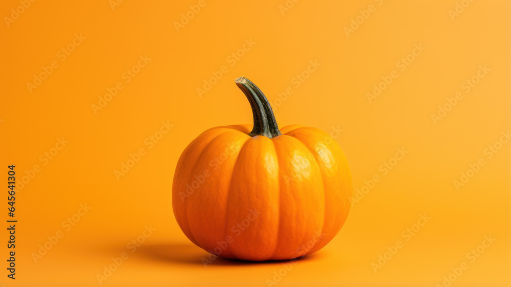 Minimalist Pumpkin on Yellow Background Minimalist Pumpkin on Yellow Background