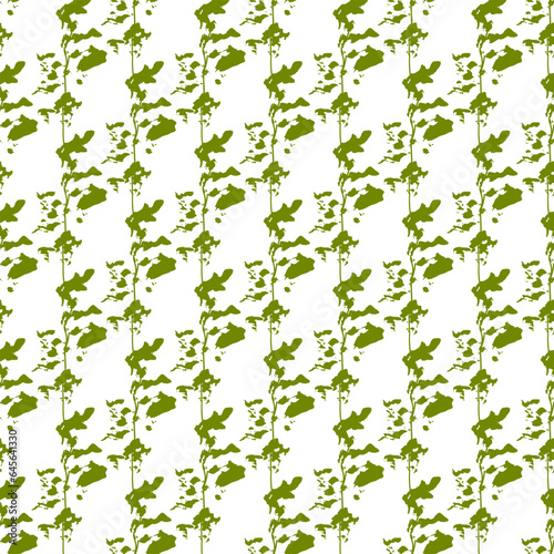Seamless pattern with herbal elements. Decorative background in minimalist style, vector Illustration.