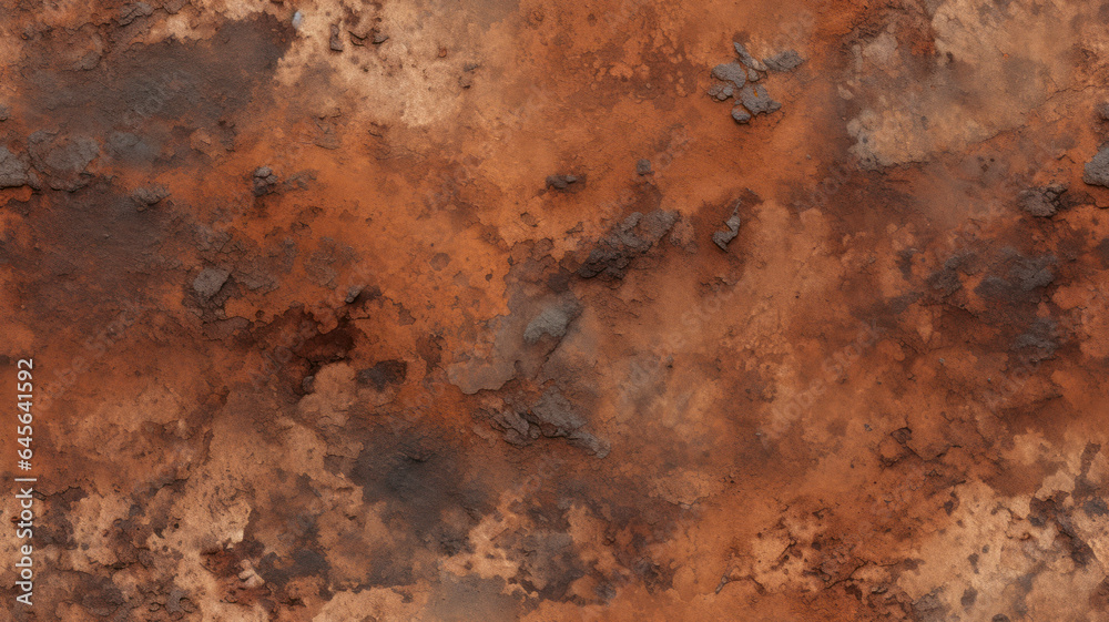 Industrial Rust-Effect Concrete Wall Texture