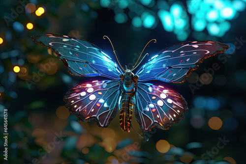 Futuristic robotic animal. Wildlife mechanical butterfly © lermont51