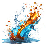 Water liquid Splash isolated on white background includes clipping path, transparent PNG background