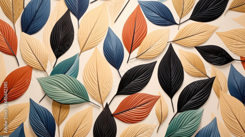 Stylized Leaf Pattern on Neutral Background