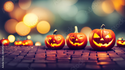 halloween background with pumpkins and candles
