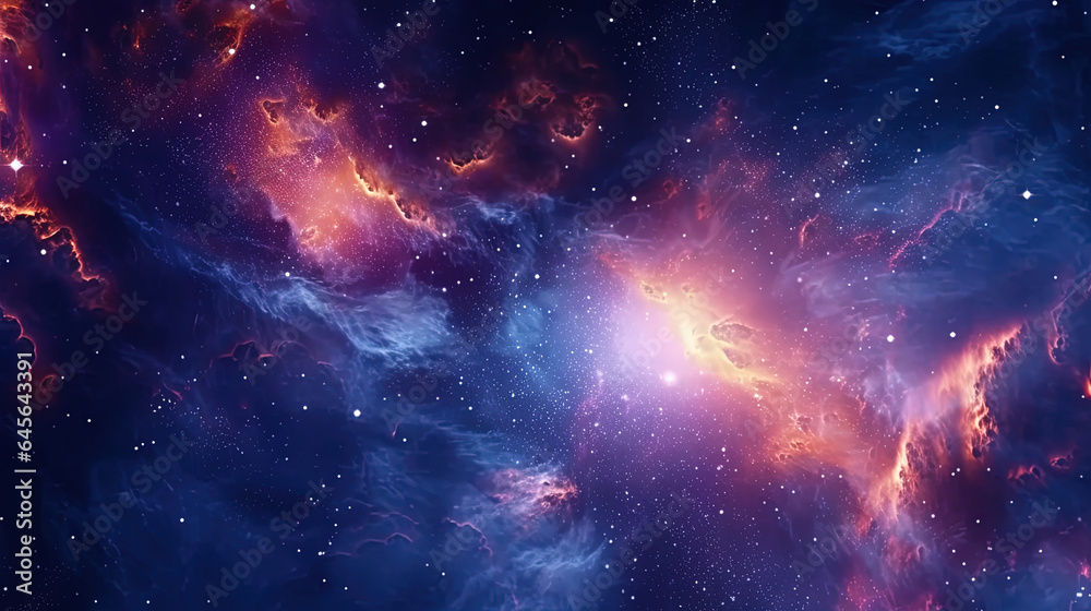 Dark Night Sky with Stars and Nebulous Clouds Dark Night Sky with Stars and Nebulous Clouds
