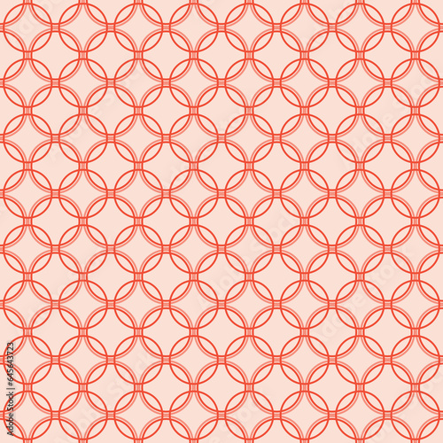 Seamless overlapping coral circle pattern illustration