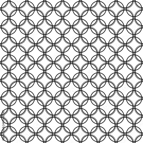 Seamless overlapping black pattern illustration on white