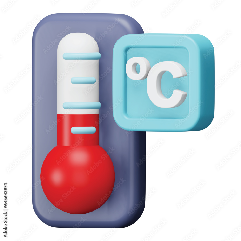 Temperature 3d rendering isometric icon. Temperature 3d rendering isometric icon.