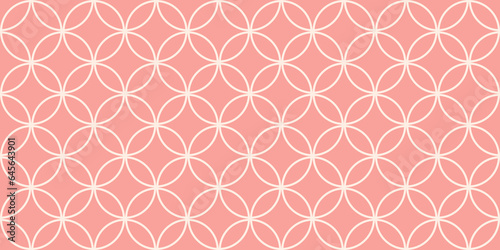 Seamless overlapping coral circle pattern illustration