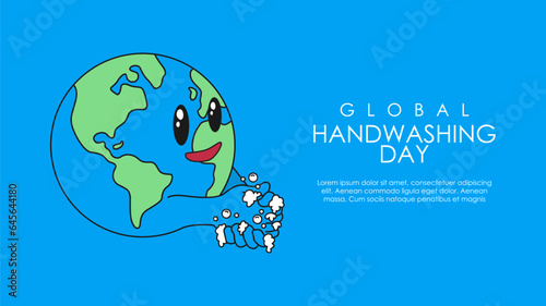 global handwashing day banner template vector